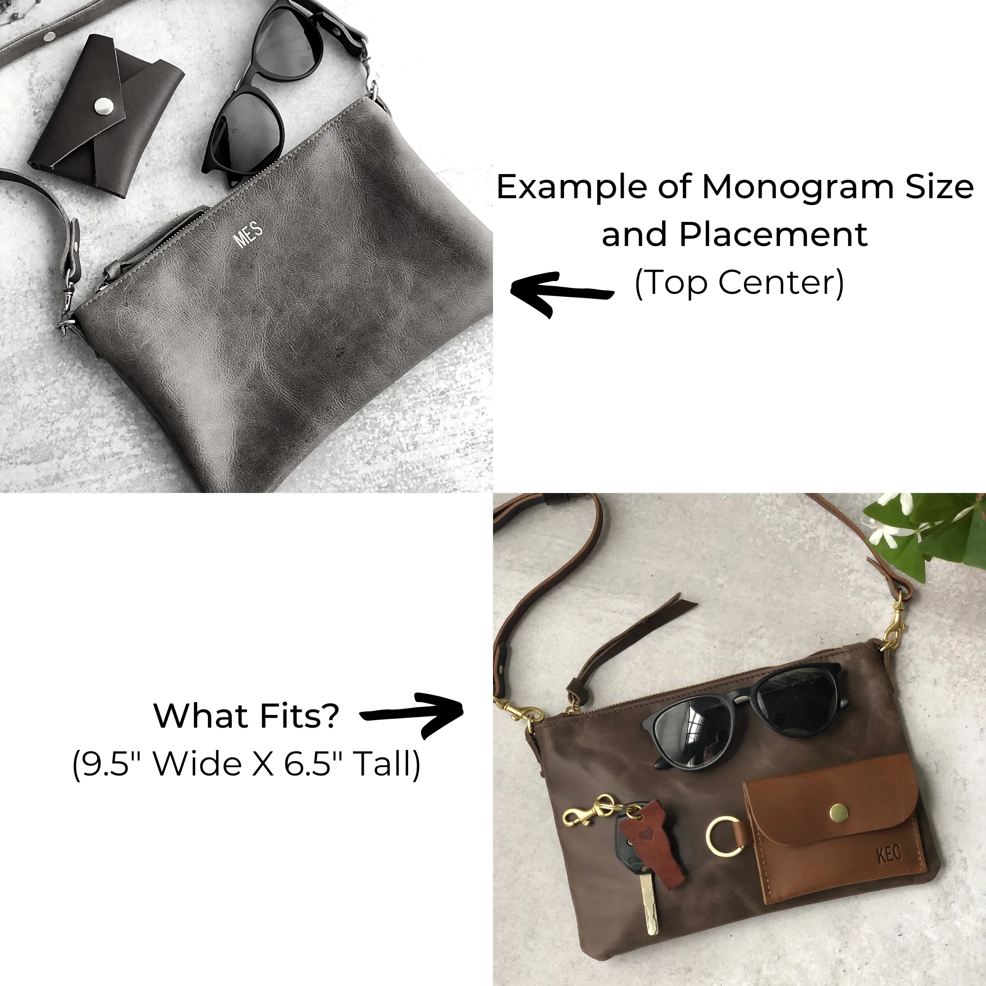 Small Leather Crossbody Clutch Bag - Tan Pebble