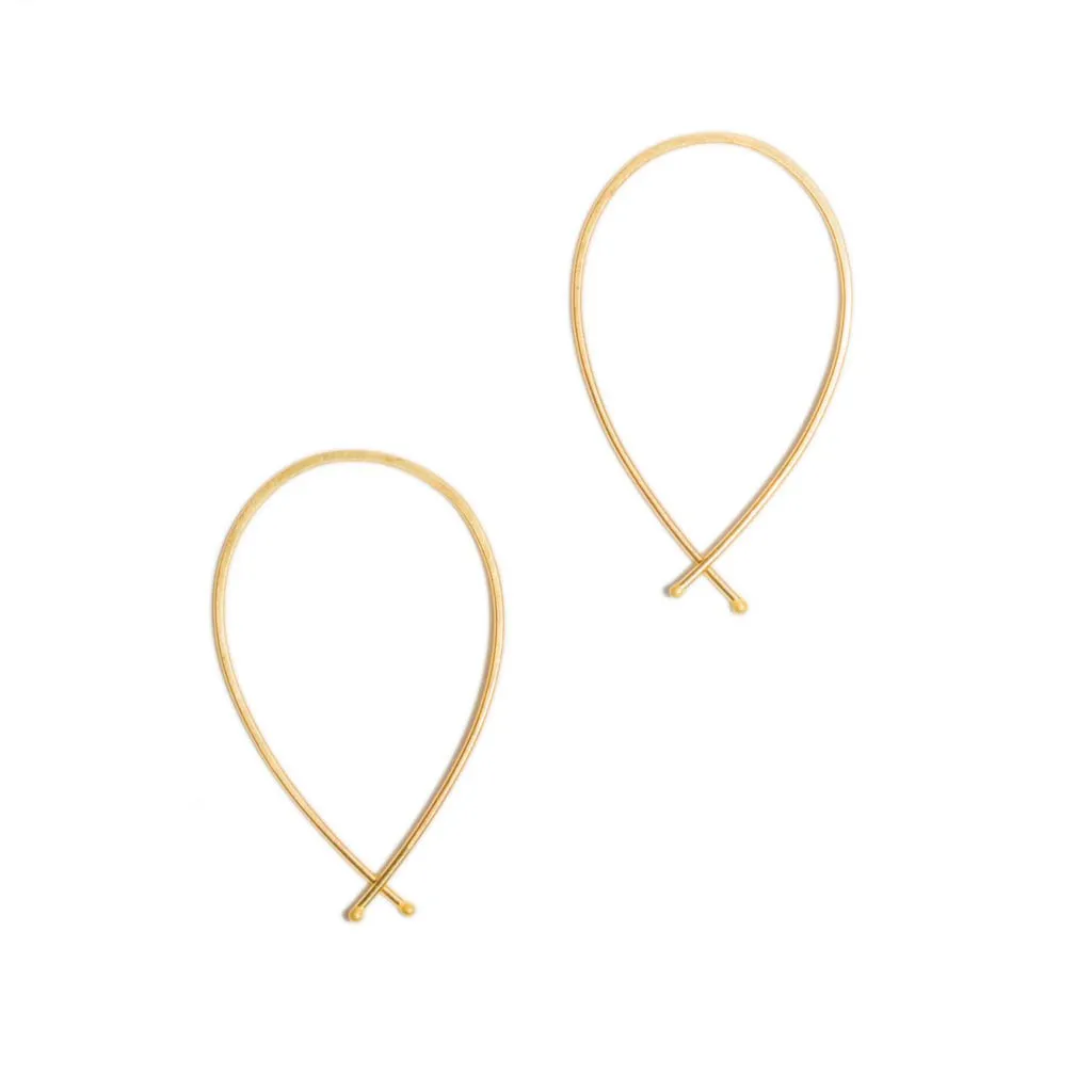 Small Ribbon Hoop in 14ct gold - Carla Caruso