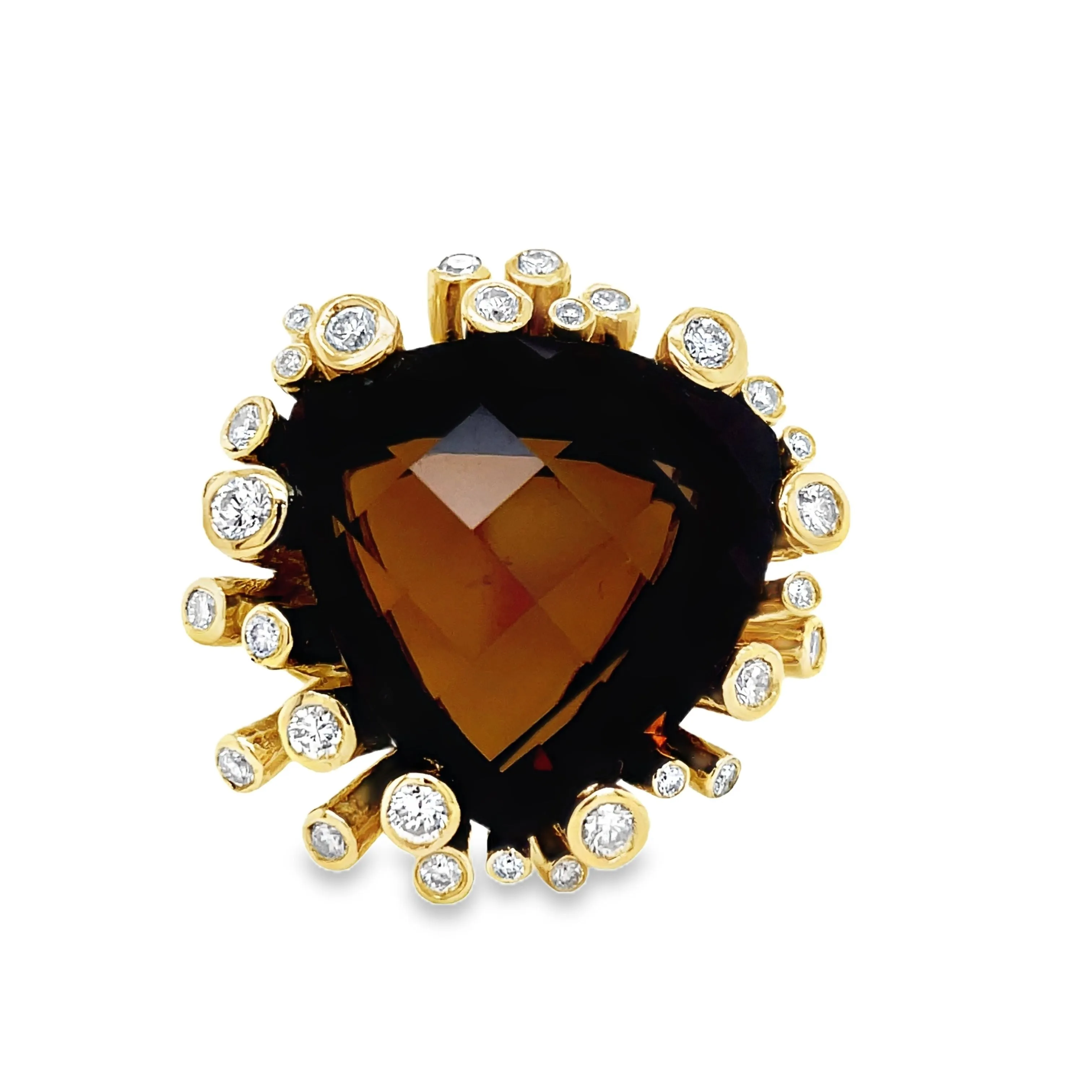 Smoky Topaz & Diamond Cocktail Ring