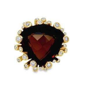 Smoky Topaz & Diamond Cocktail Ring