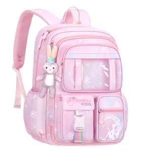 Snowflake Diamond Gem Princess Blue Pink Violet Gradient Princess Bag Schoolbag Backpack