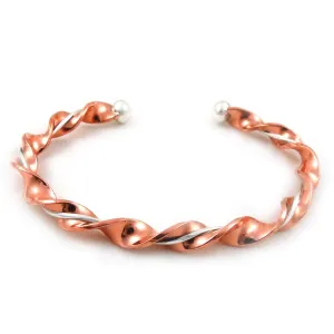 Solid Twisted Copper and Silver Bracelet