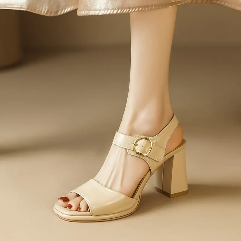 Square Toe Chunky Heels