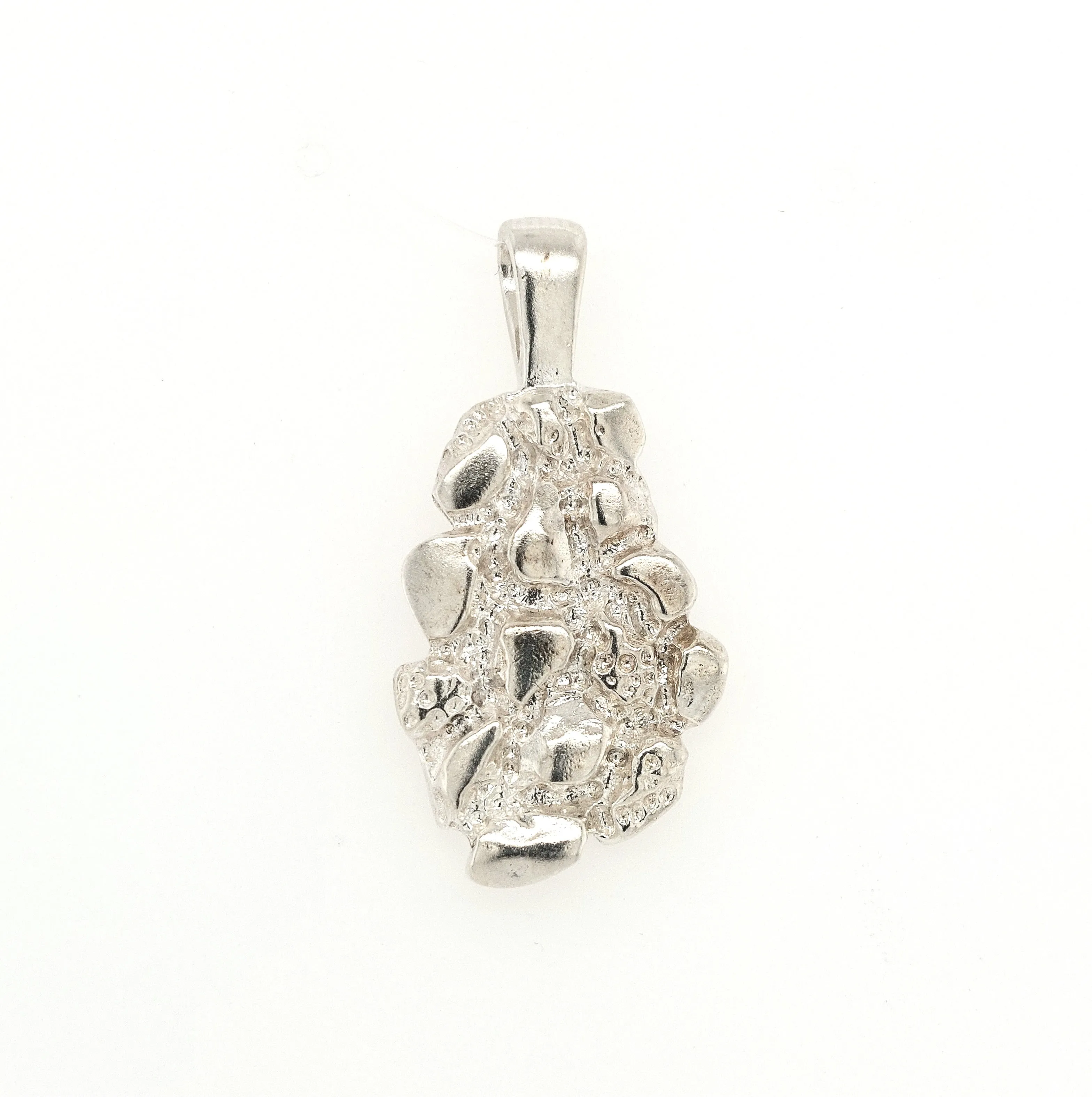 SS Pear Shape Silver Nugget Pendant