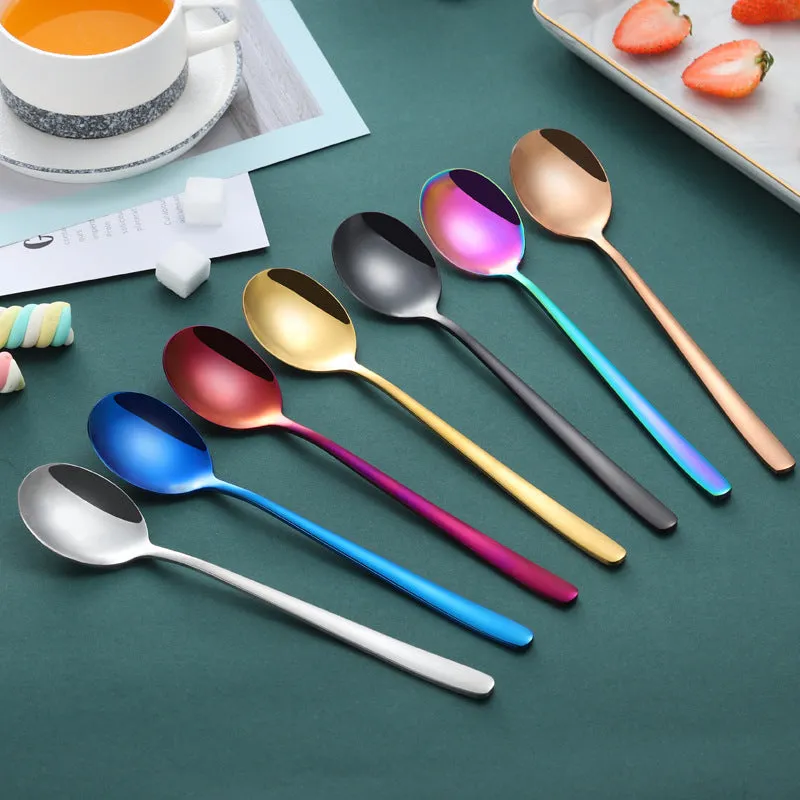 Stainless Steel Straw Package Portable Tableware Color Chopsticks Fork and Spoon Straw Combination Set