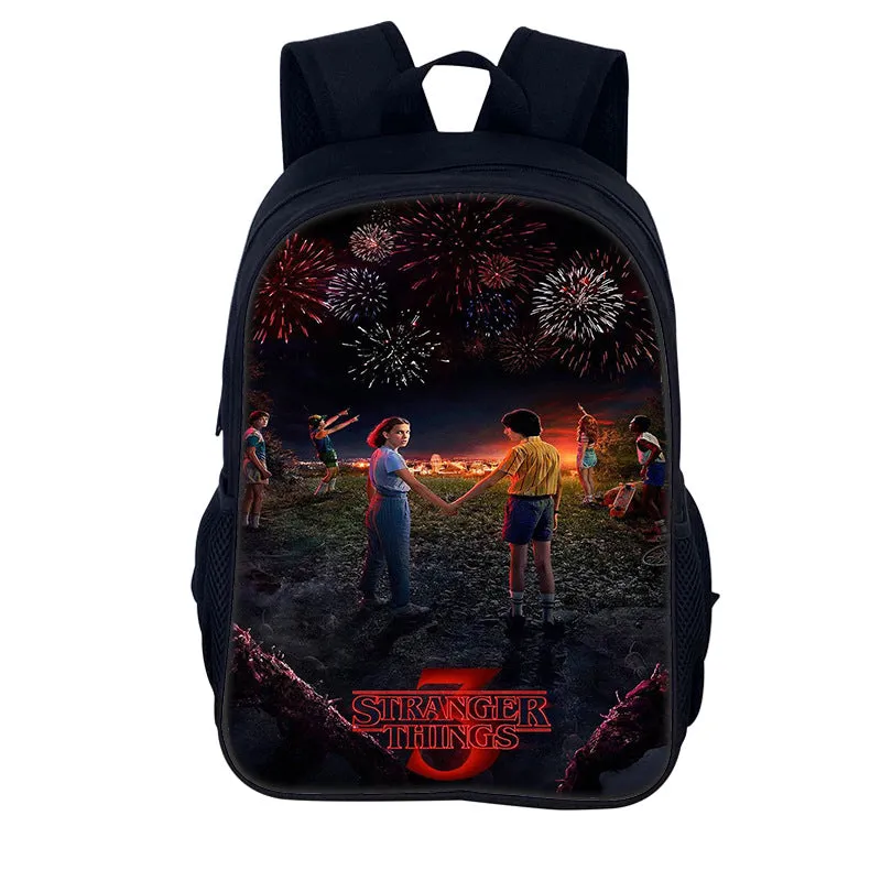 Stranger Things Backpack Youth Casual Backpack Man and Woman Cartoon School Bag Large-Capacity Backpack