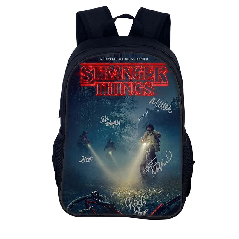 Stranger Things Backpack Youth Casual Backpack Man and Woman Cartoon School Bag Large-Capacity Backpack