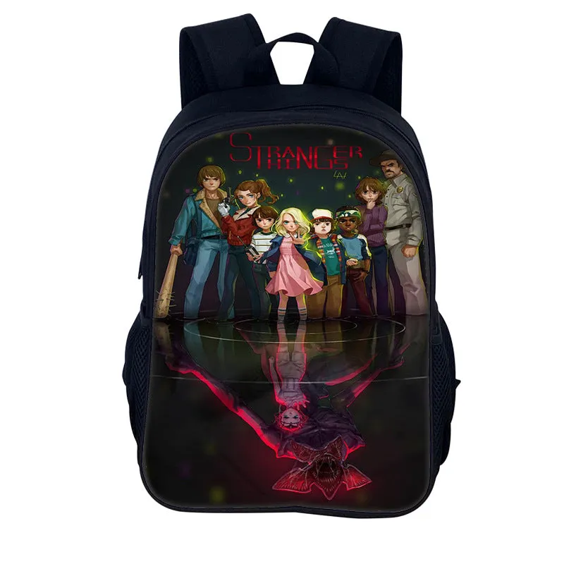 Stranger Things Backpack Youth Casual Backpack Man and Woman Cartoon School Bag Large-Capacity Backpack
