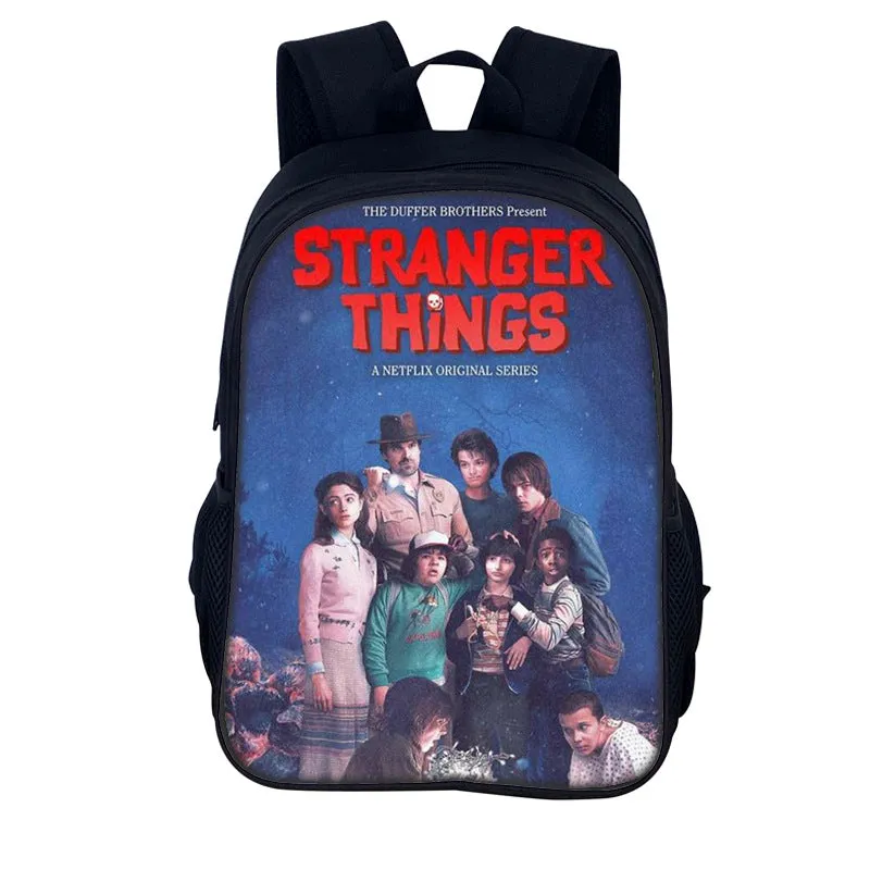 Stranger Things Backpack Youth Casual Backpack Man and Woman Cartoon School Bag Large-Capacity Backpack