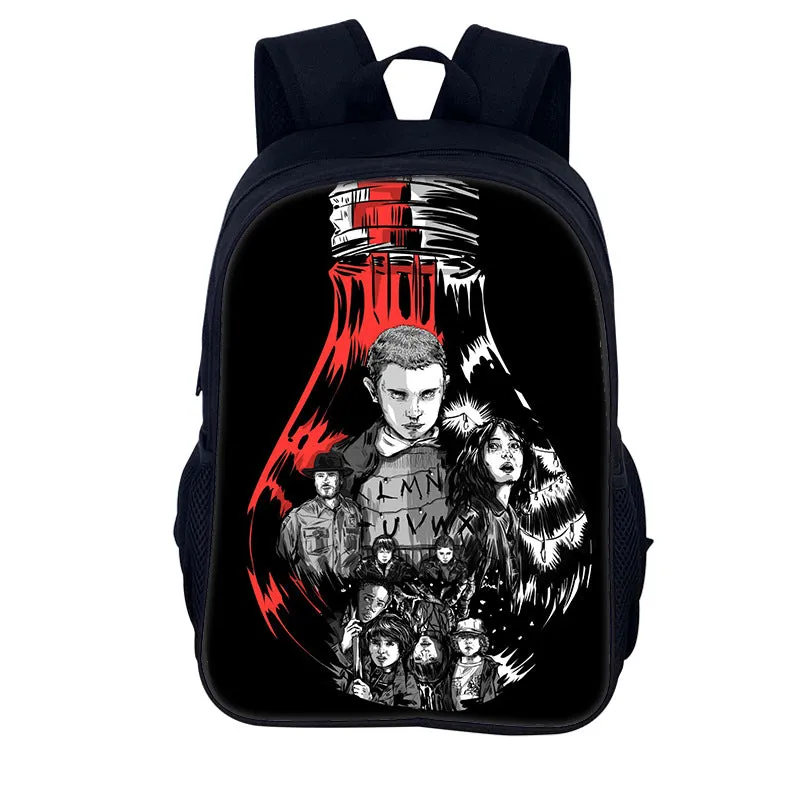 Stranger Things Backpack Youth Casual Backpack Man and Woman Cartoon School Bag Large-Capacity Backpack