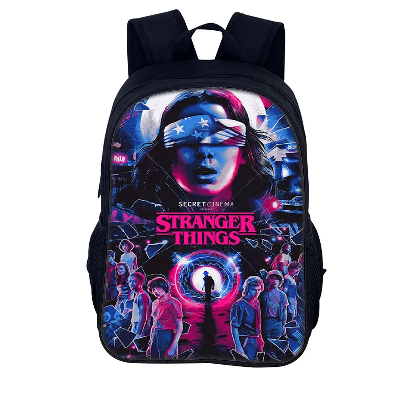 Stranger Things Backpack Youth Casual Backpack Man and Woman Cartoon School Bag Large-Capacity Backpack