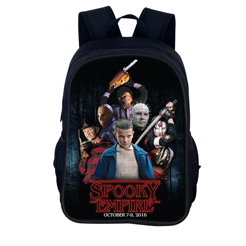 Stranger Things Backpack Youth Casual Backpack Man and Woman Cartoon School Bag Large-Capacity Backpack