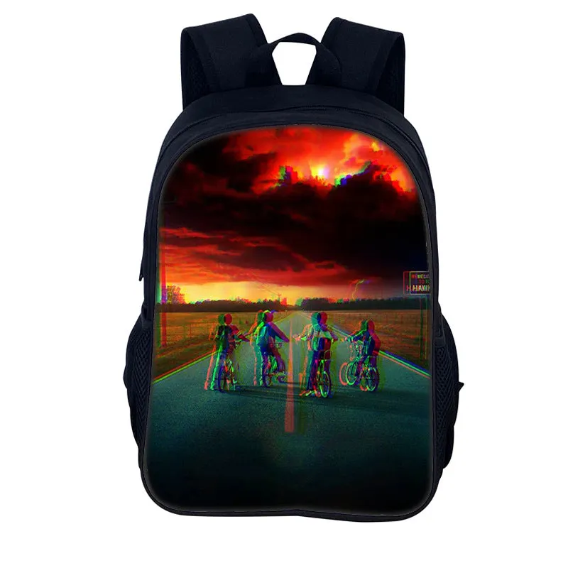 Stranger Things Backpack Youth Casual Backpack Man and Woman Cartoon School Bag Large-Capacity Backpack