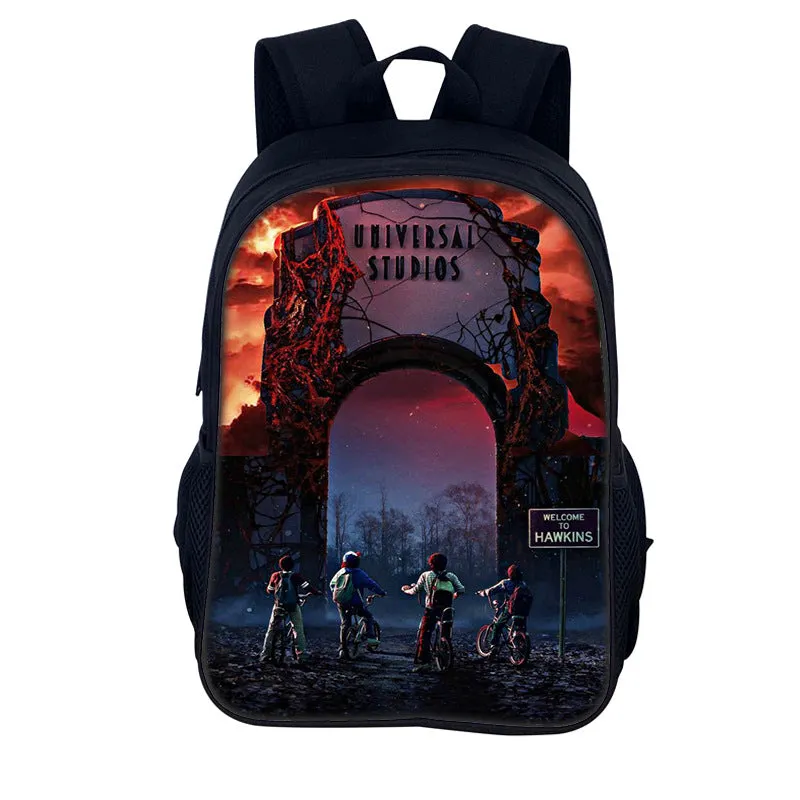 Stranger Things Backpack Youth Casual Backpack Man and Woman Cartoon School Bag Large-Capacity Backpack