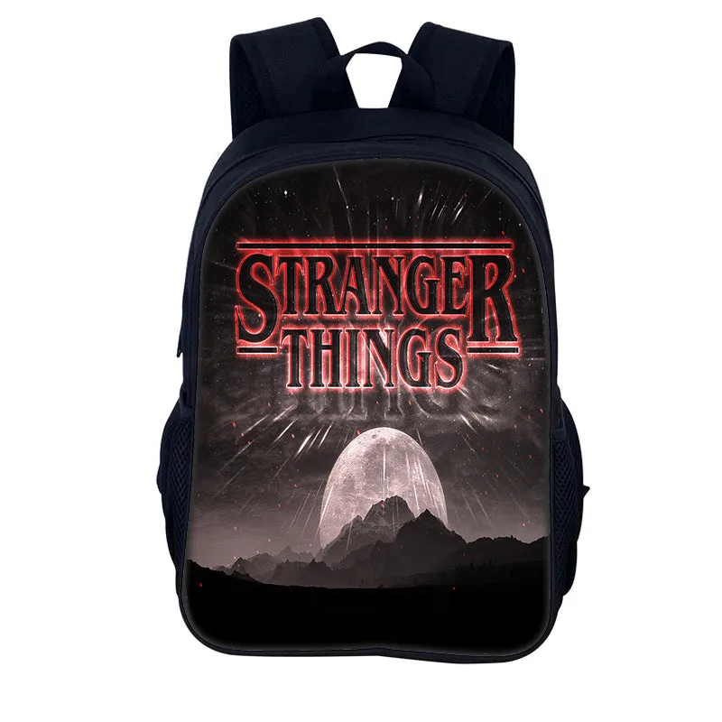 Stranger Things Backpack Youth Casual Backpack Man and Woman Cartoon School Bag Large-Capacity Backpack