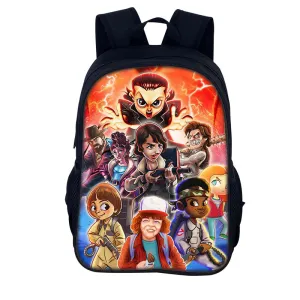 Stranger Things Backpack Youth Casual Backpack Man and Woman Cartoon School Bag Large-Capacity Backpack