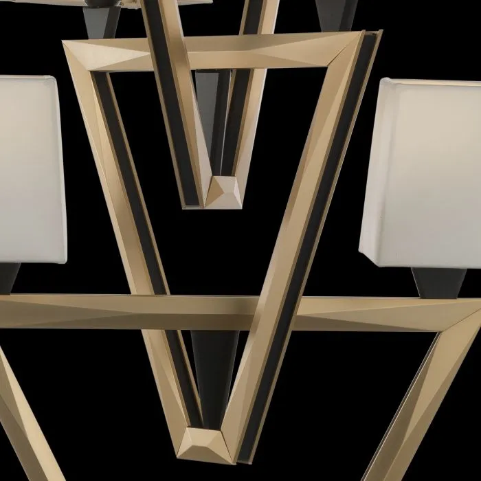 Striking Gold And Black Chandelier With A Modern Art Deco Feel