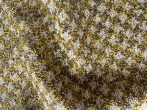 Striking Mustard Houndstooth Acrylic Blend Chenille Tweed (Made in Turkey)