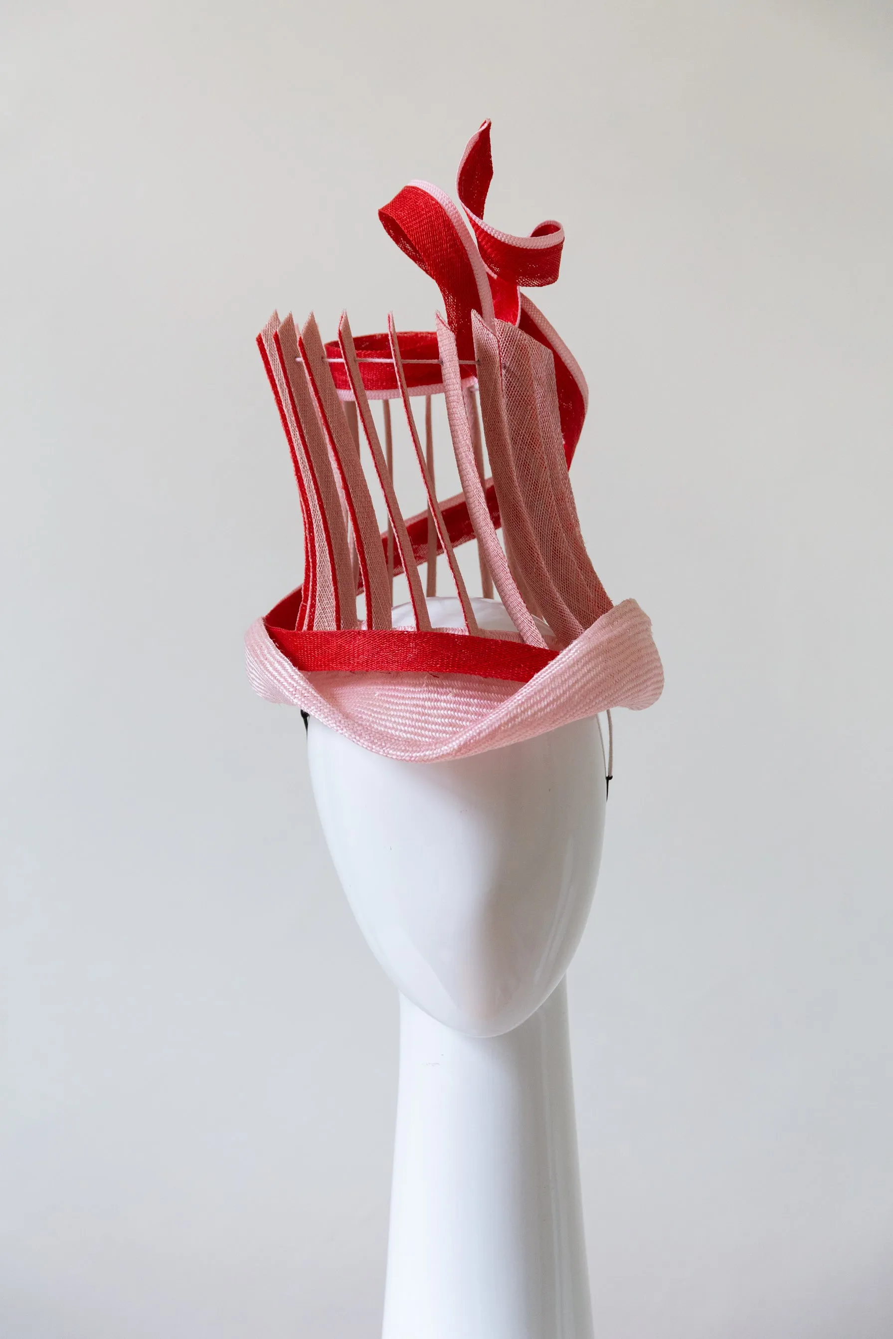 Striking Open Top Hat in Pink and Red
