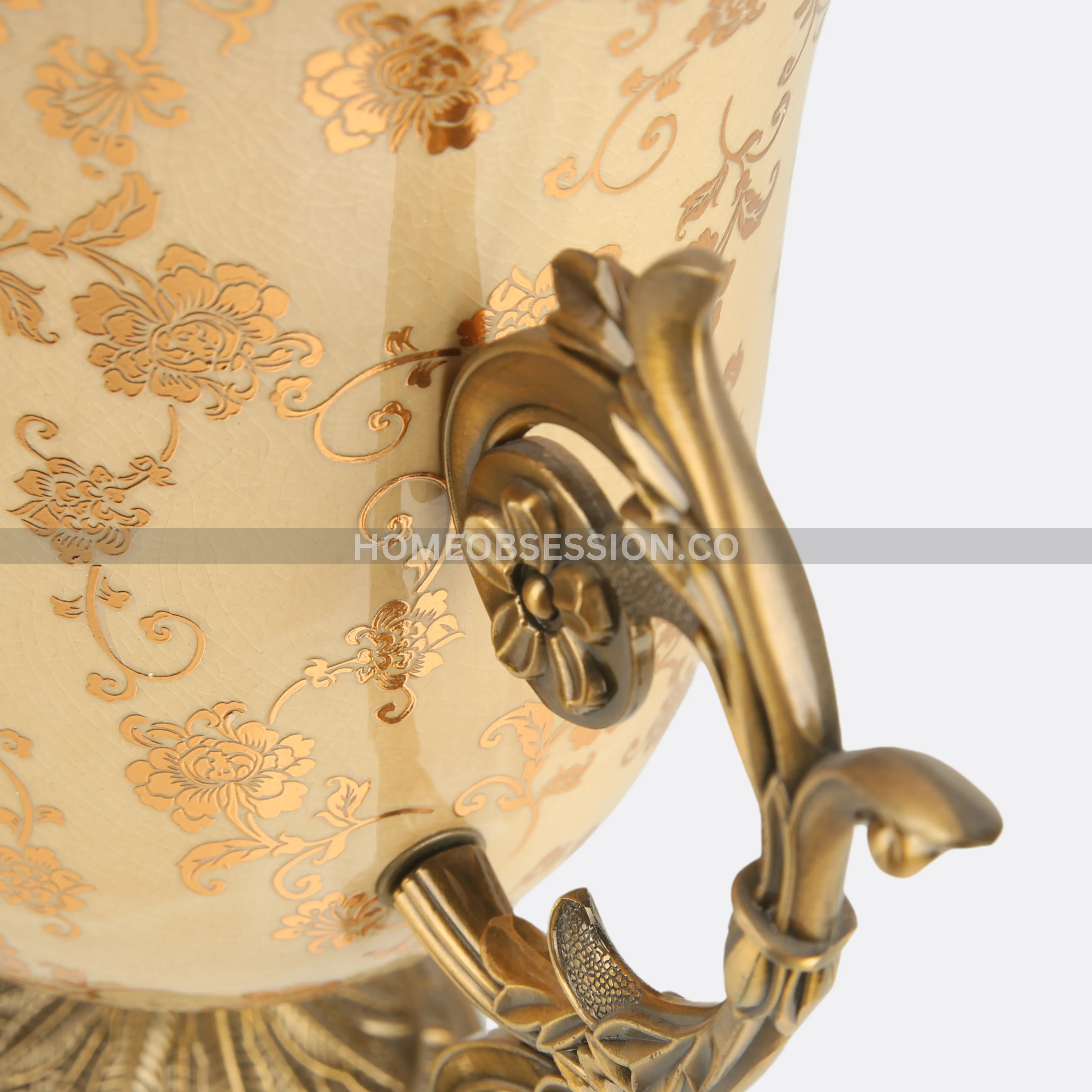 Striking Pot With Brass Base & Handles