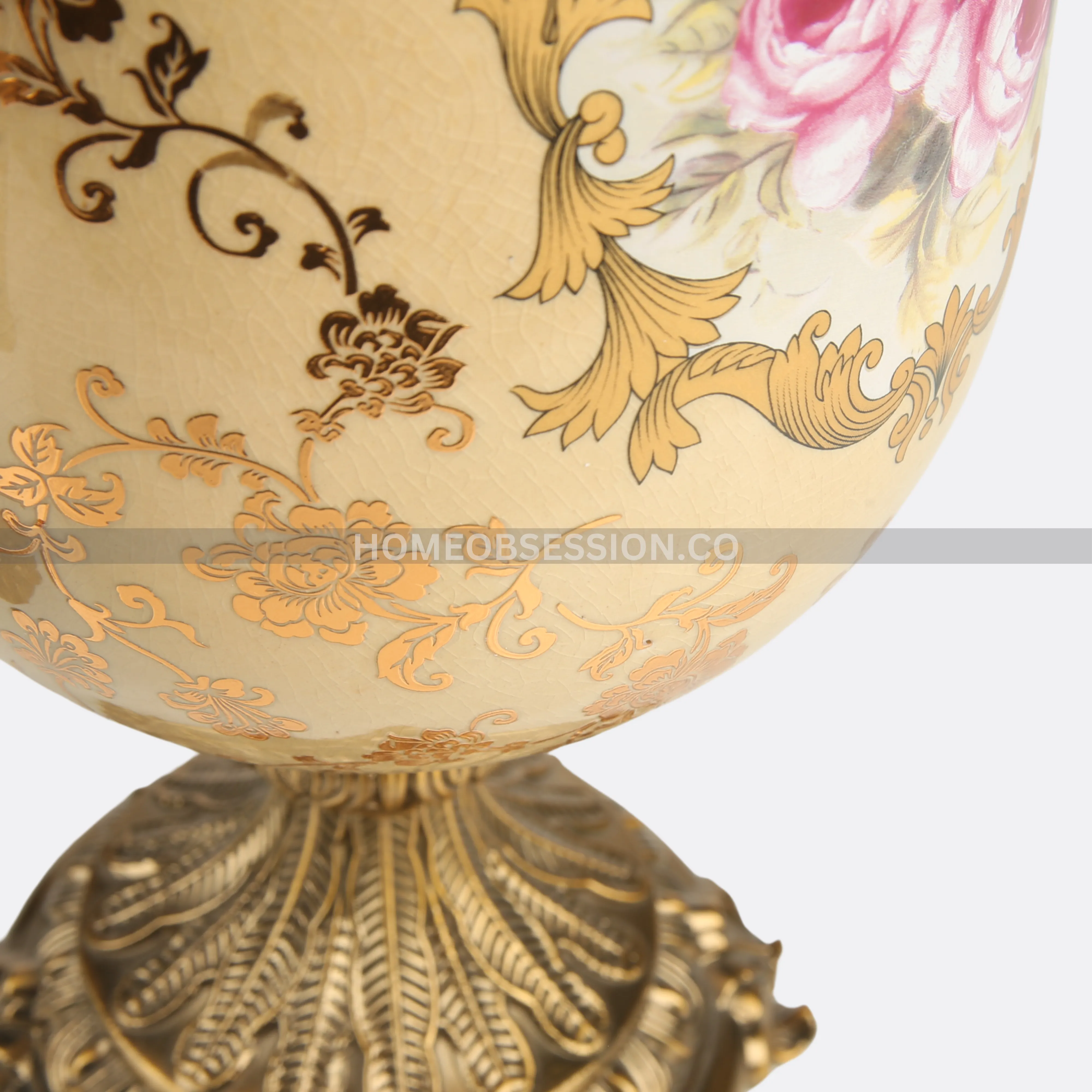 Striking Pot With Brass Base & Handles