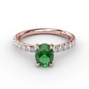 Striking Solitaire Emerald And Diamond Ring