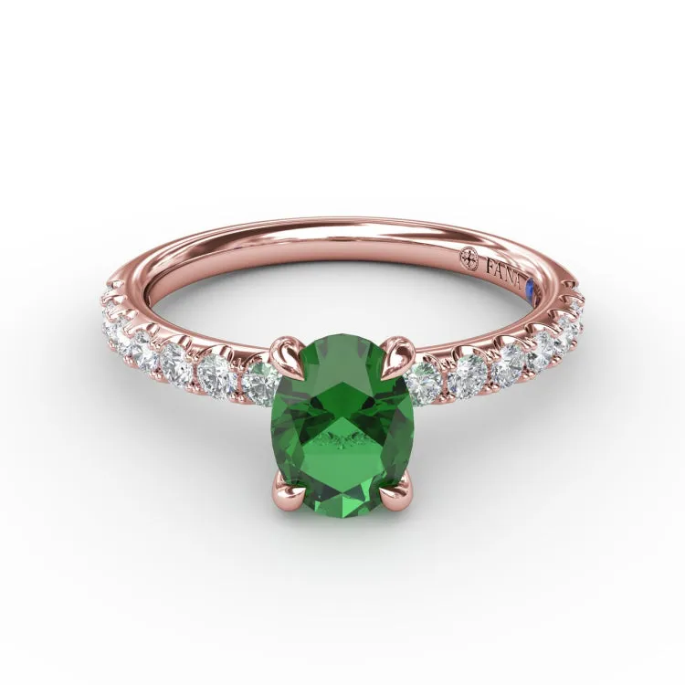 Striking Solitaire Emerald And Diamond Ring