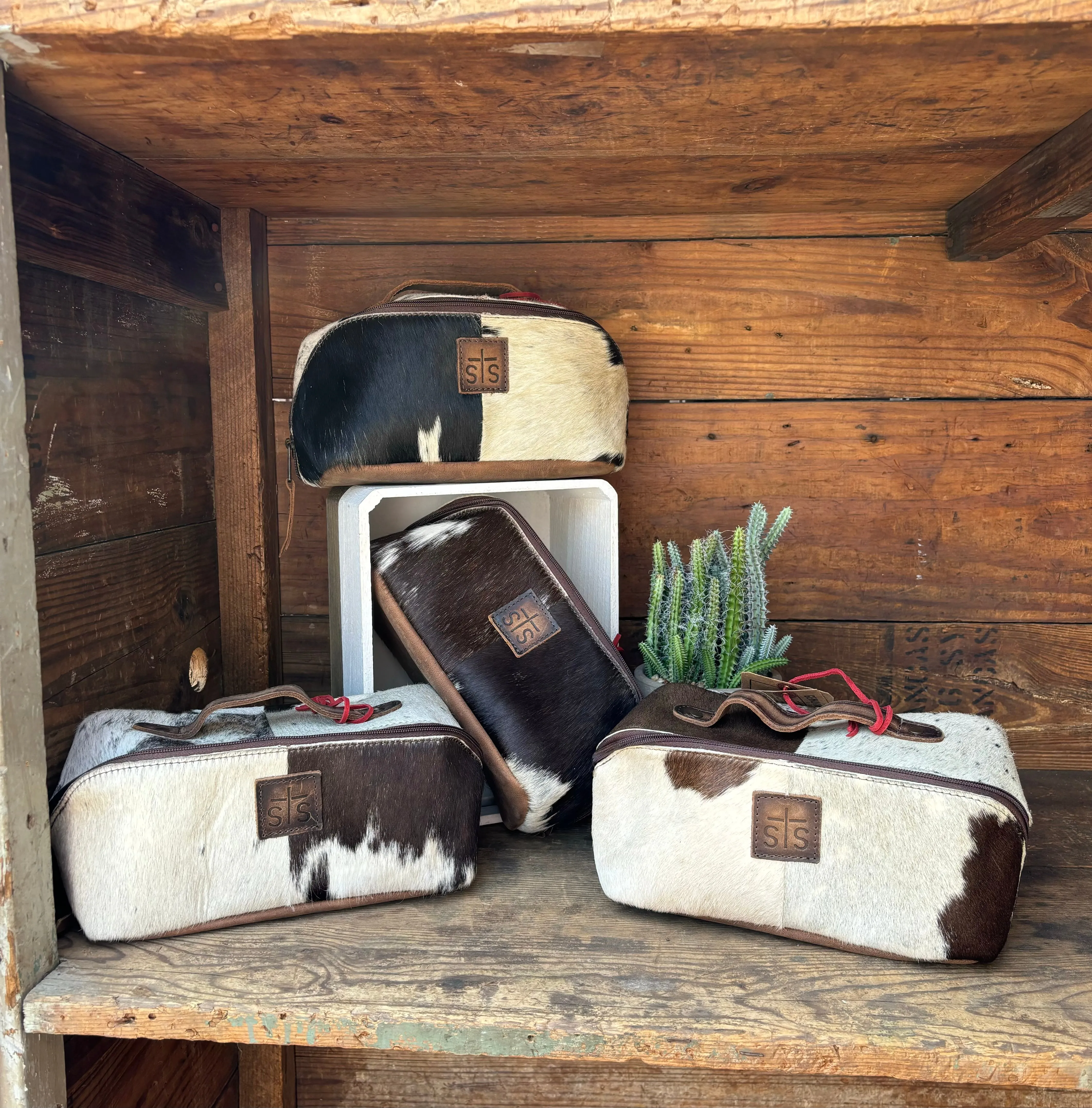 STS Elise Cowhide Hair-On Makeup Bag STS33928