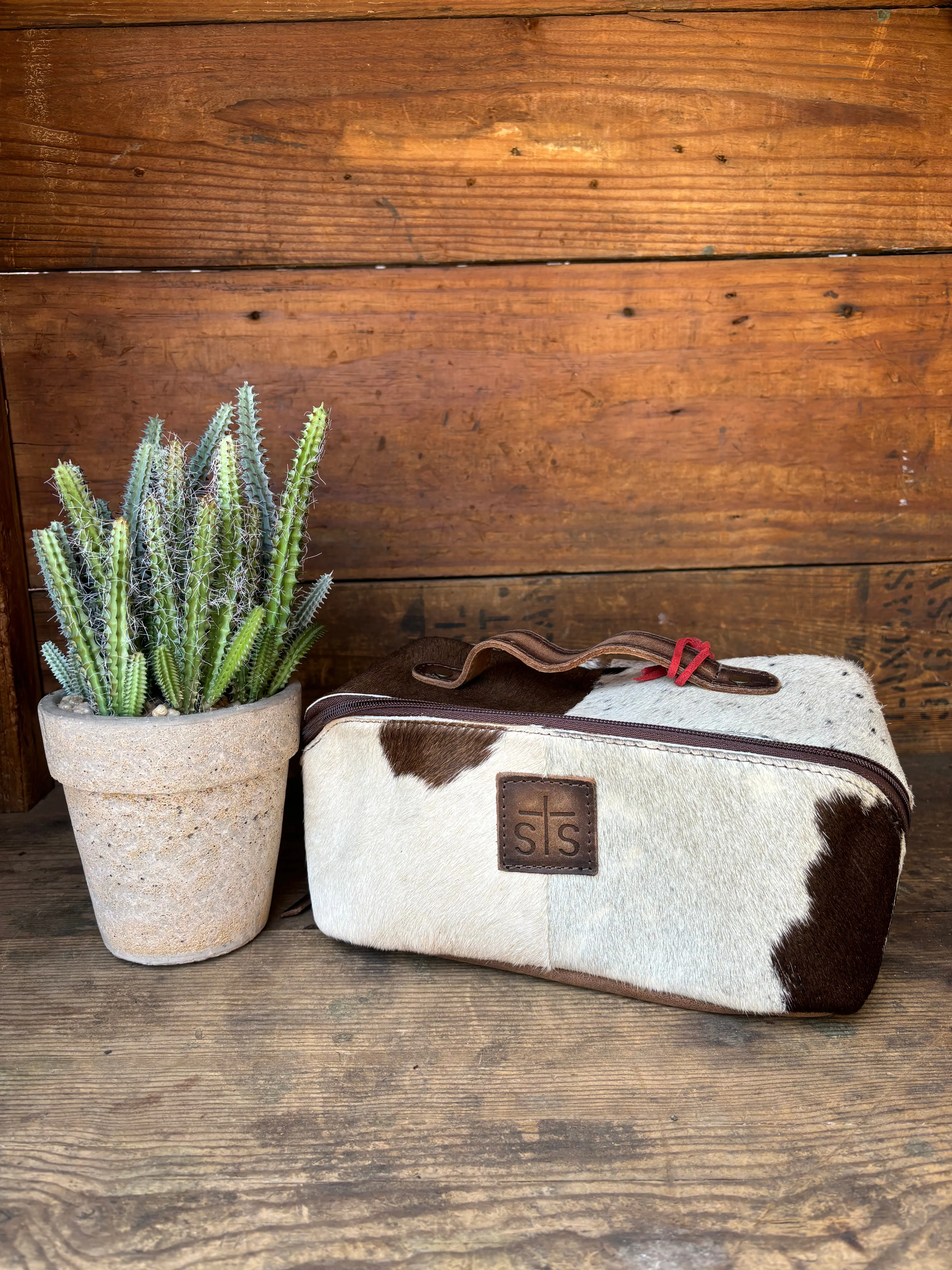 STS Elise Cowhide Hair-On Makeup Bag STS33928