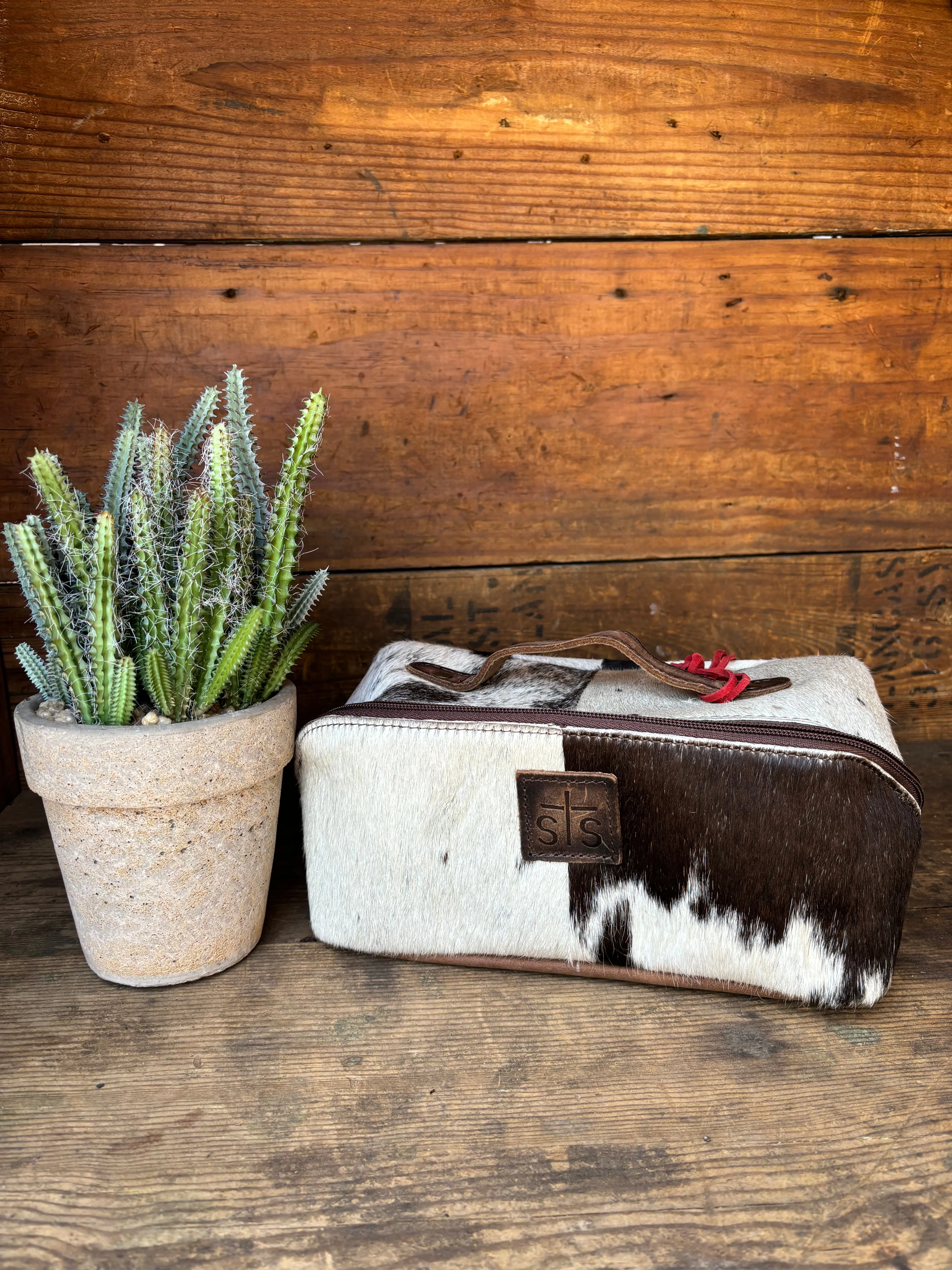 STS Elise Cowhide Hair-On Makeup Bag STS33928