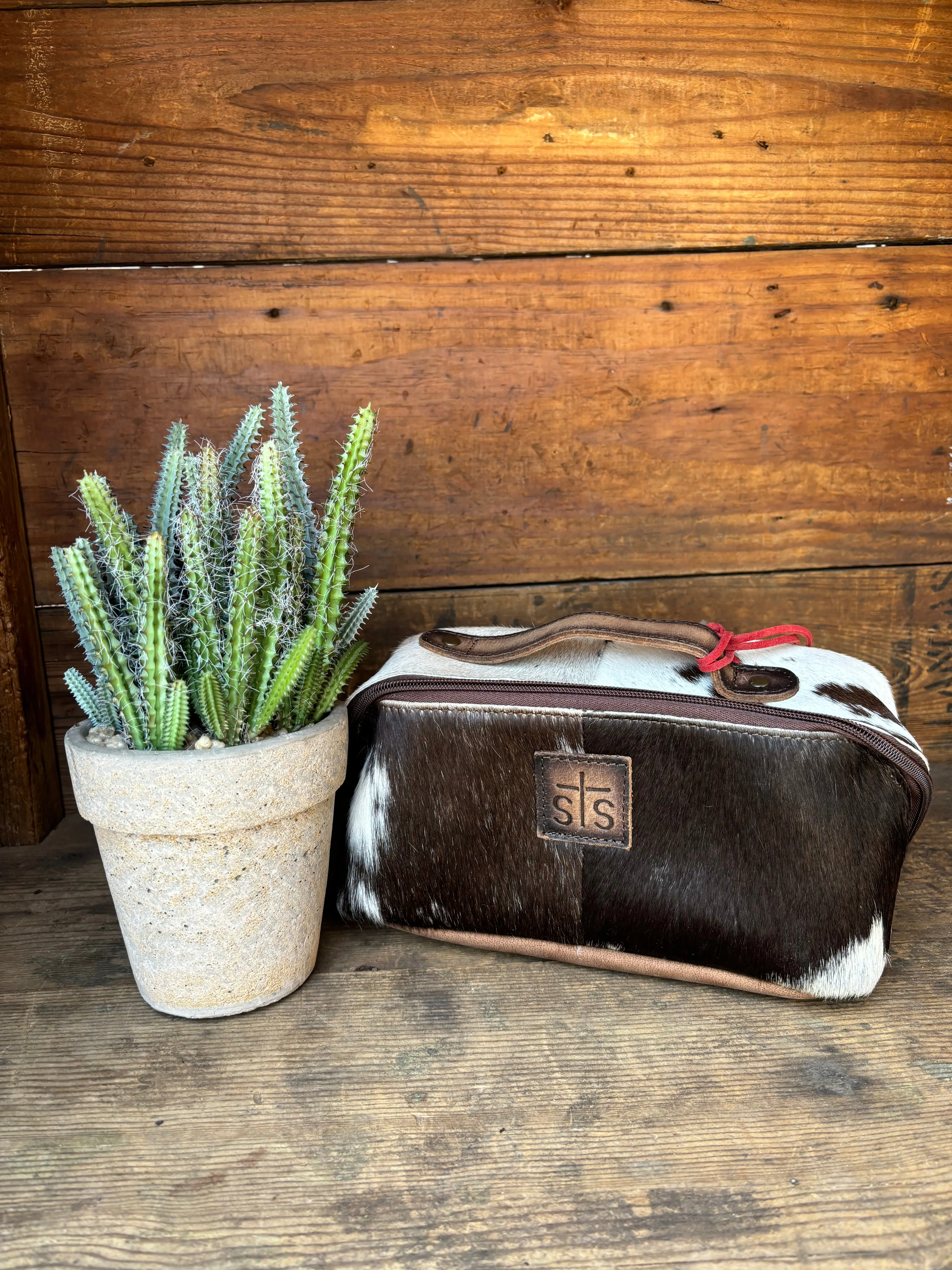 STS Elise Cowhide Hair-On Makeup Bag STS33928