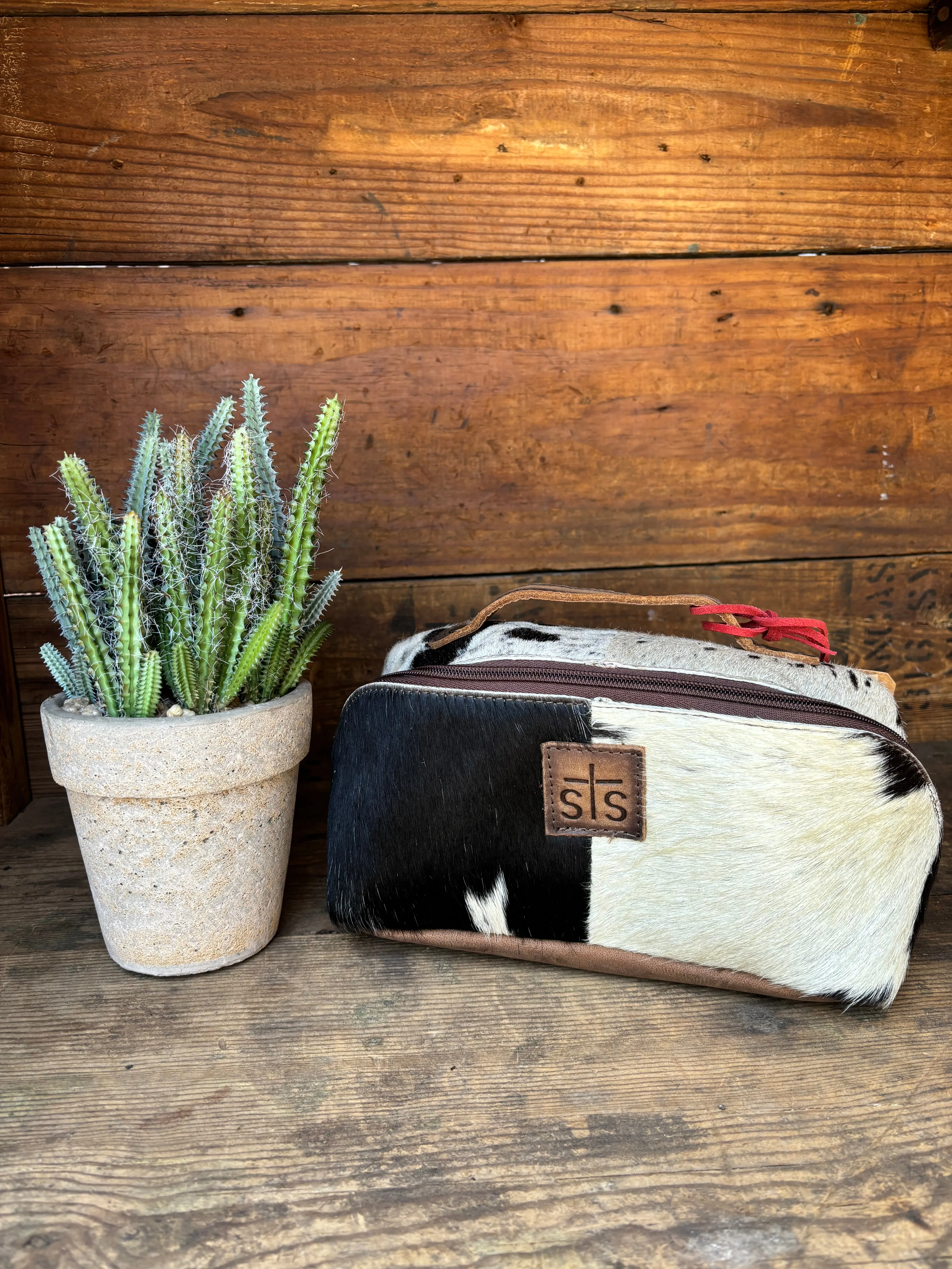 STS Elise Cowhide Hair-On Makeup Bag STS33928