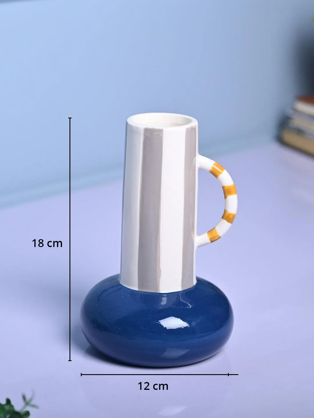 Stylish Blue Ceramic Vase