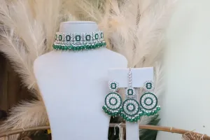 Stylish Green Choker with Tikka