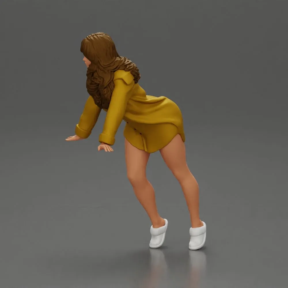 Stylish Woman in long shirt Striking a Dynamic Pose