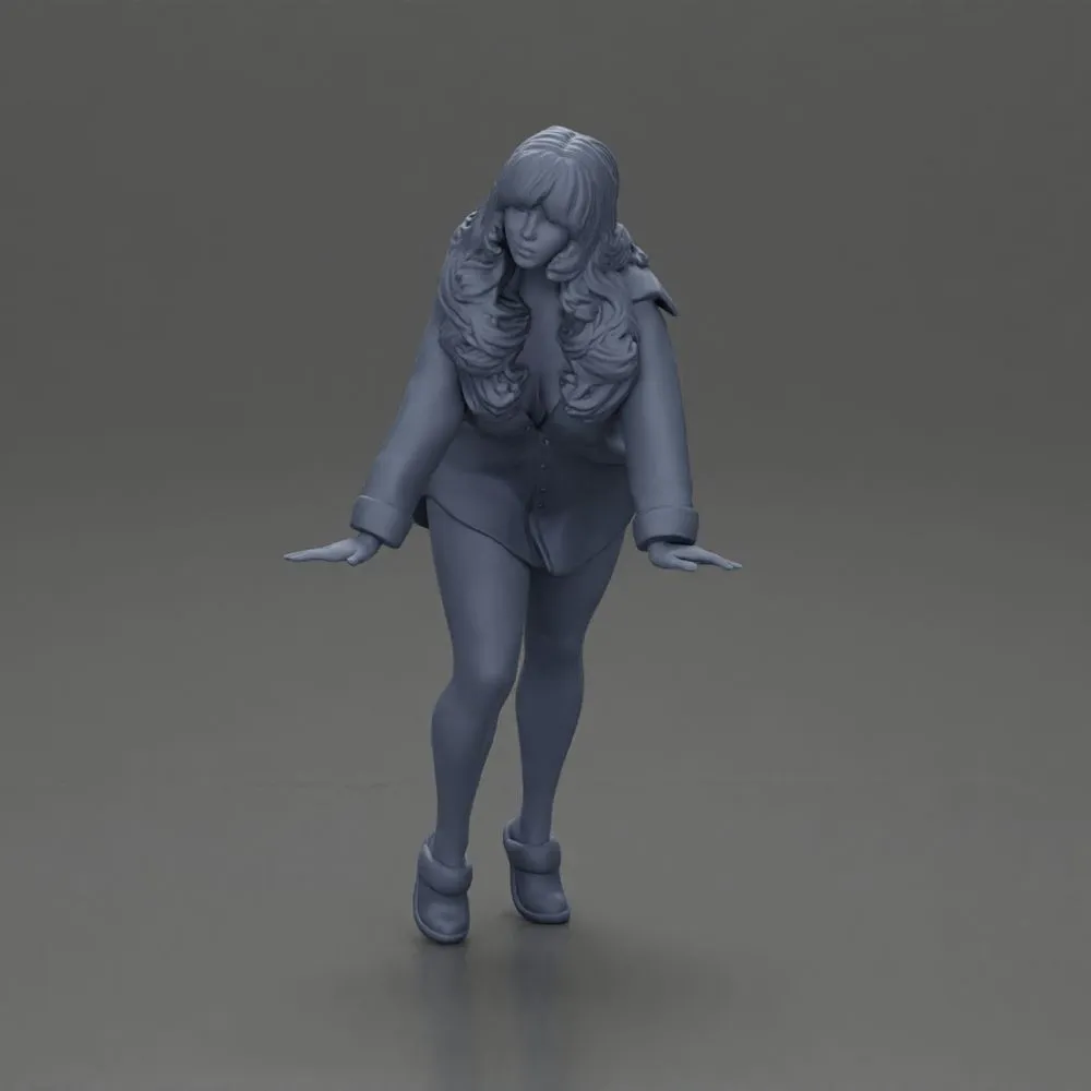 Stylish Woman in long shirt Striking a Dynamic Pose
