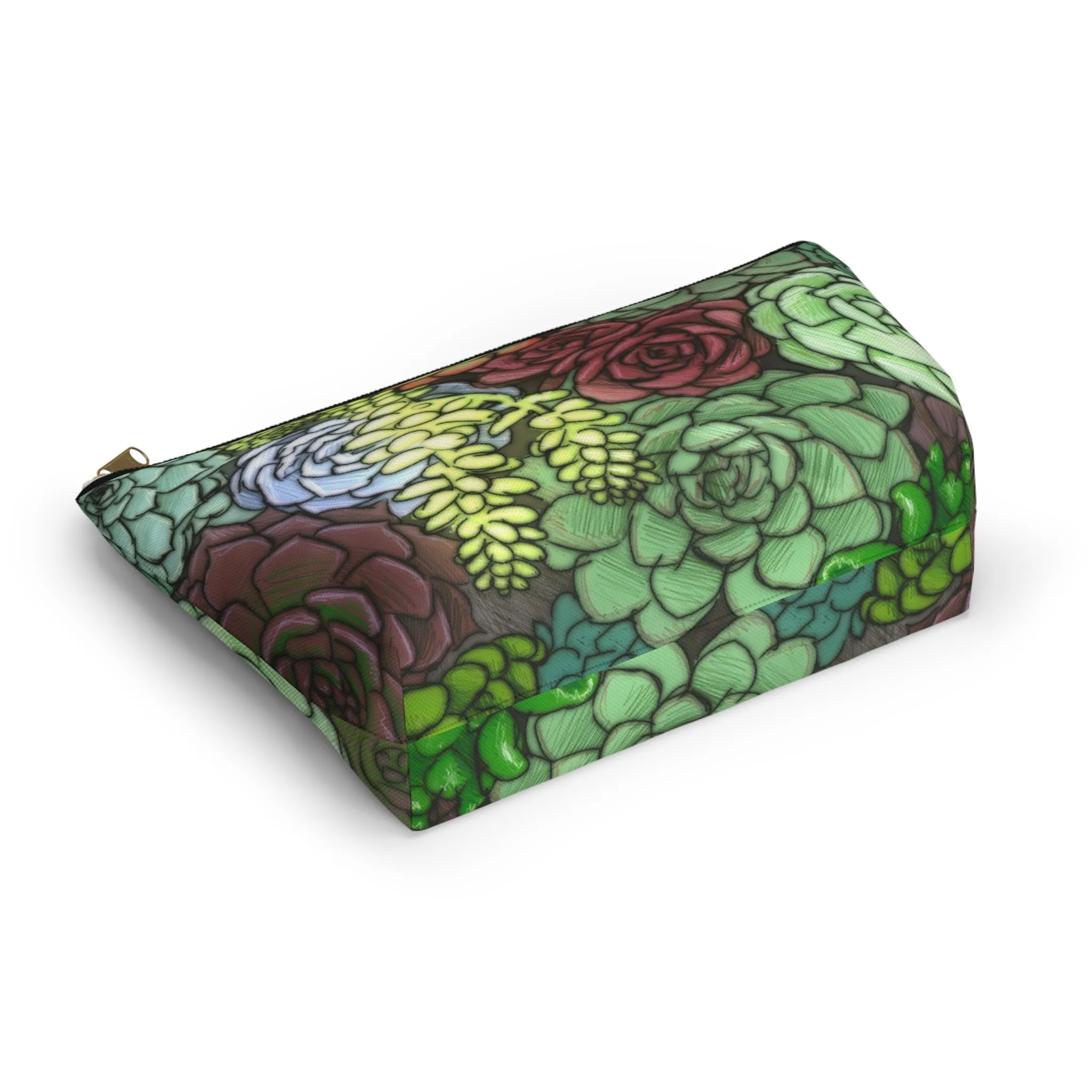 Succulent Illustration - Accessory Pouch w T-bottom
