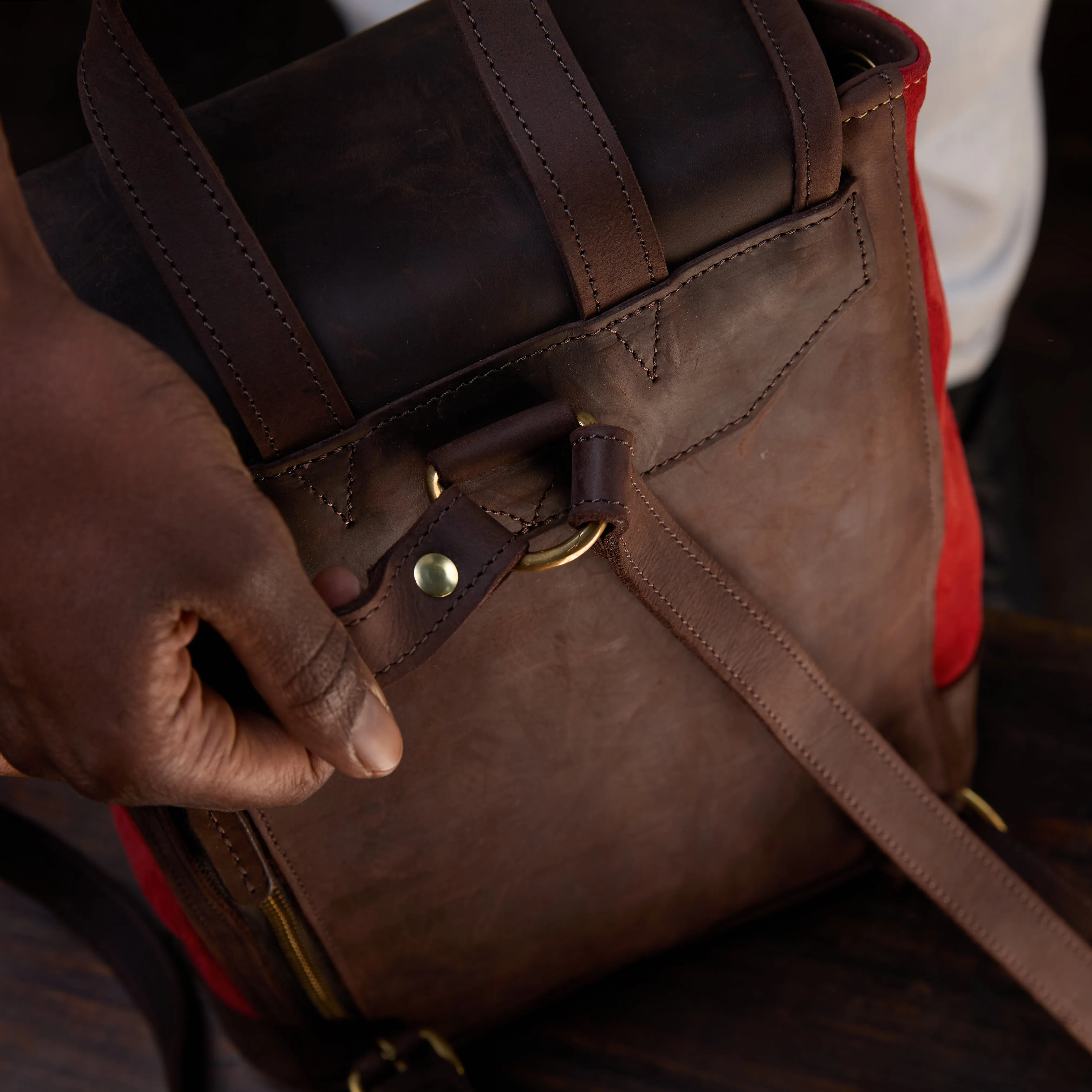 Suede Cecilia Backpack (Mocha Leather)