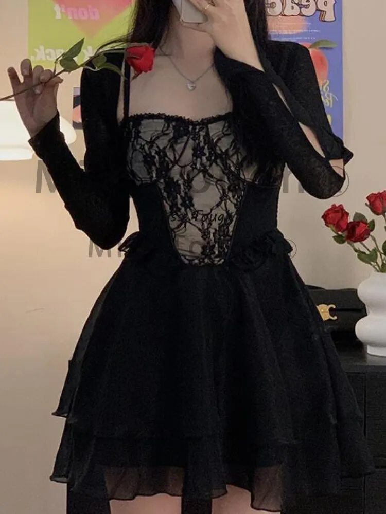 Summer Black Graceful Chic Dress