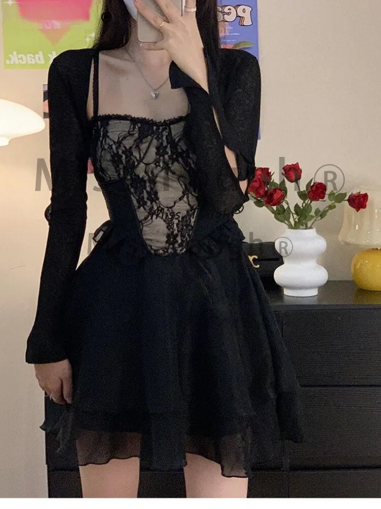Summer Black Graceful Chic Dress
