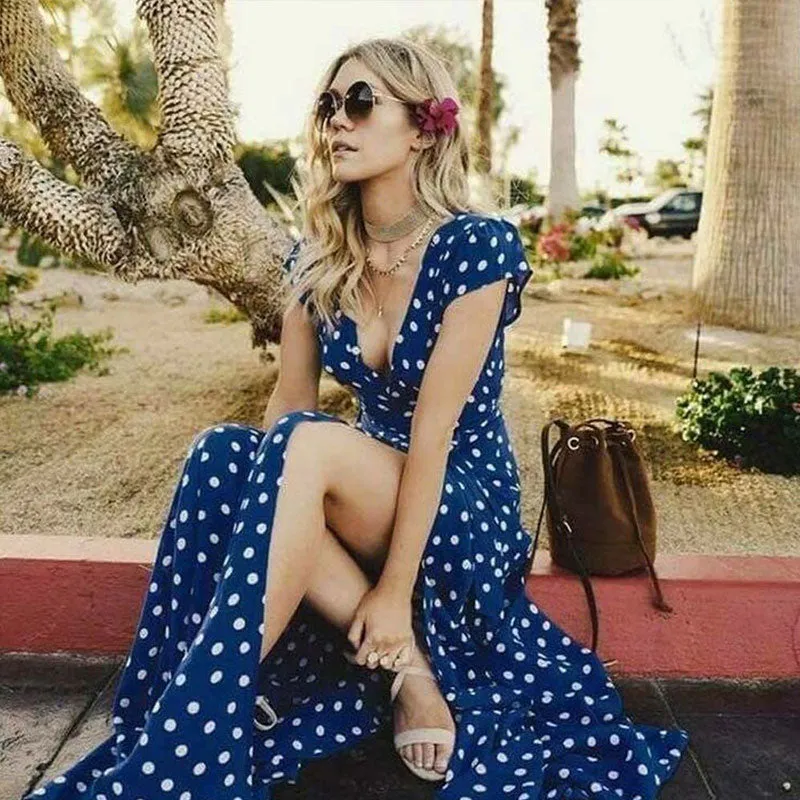 Summer Ladies Graceful Long Split Dress