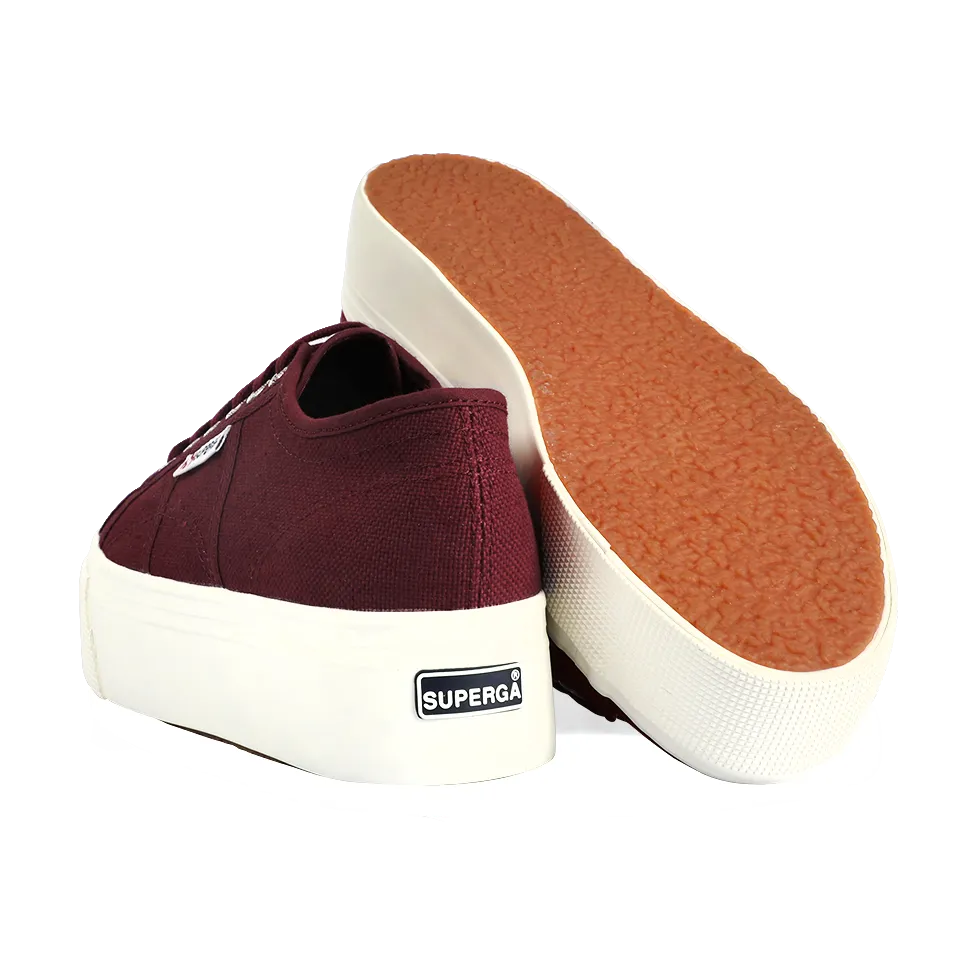 Superga 2790 Flatform Red Bordeaux Full Avorio