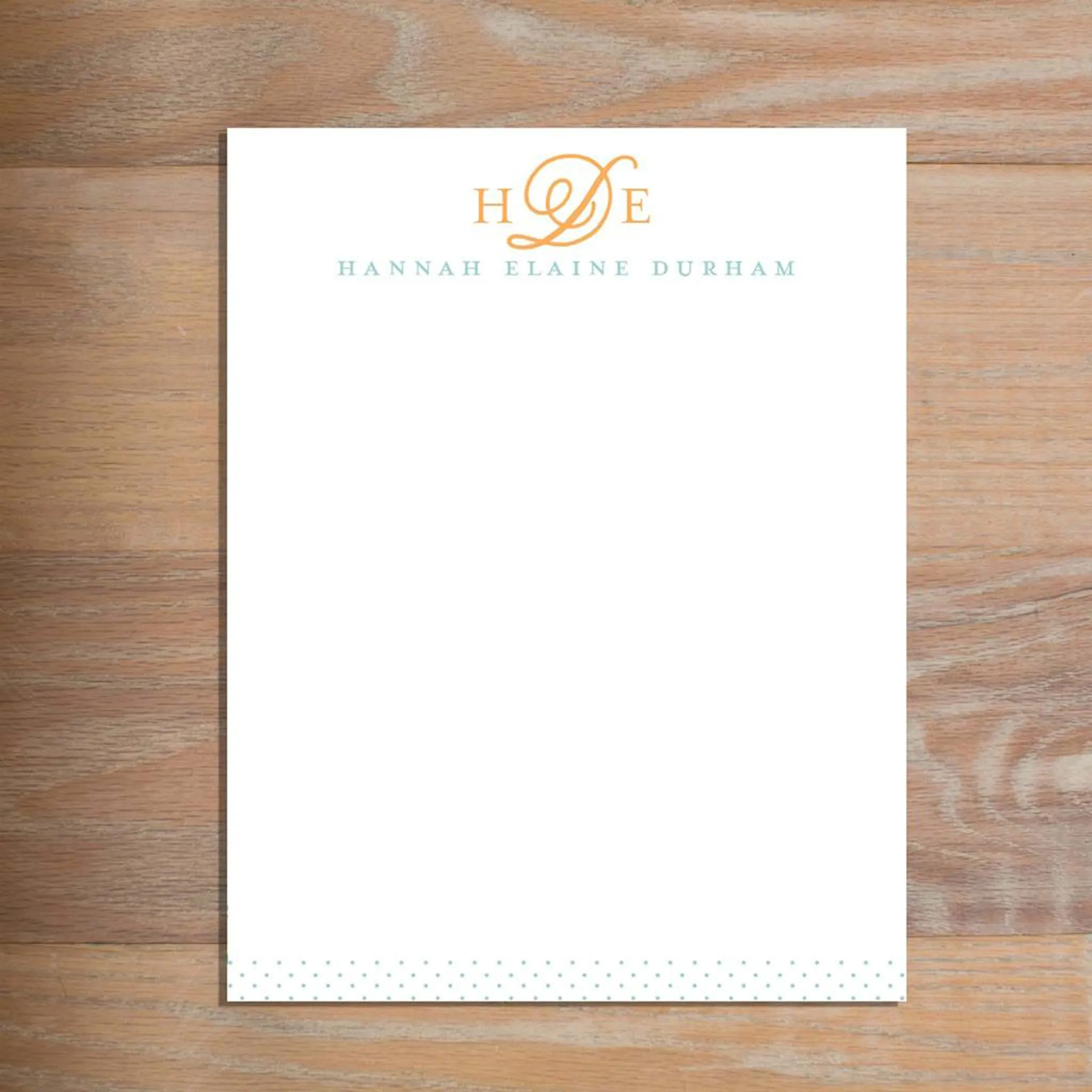 Sweet Monogram Custom Letterhead