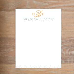 Sweet Monogram Custom Letterhead