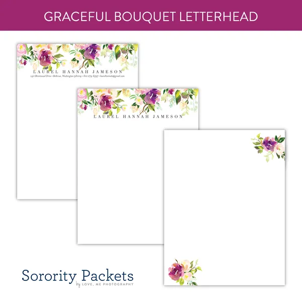 Sweet Monogram Custom Letterhead