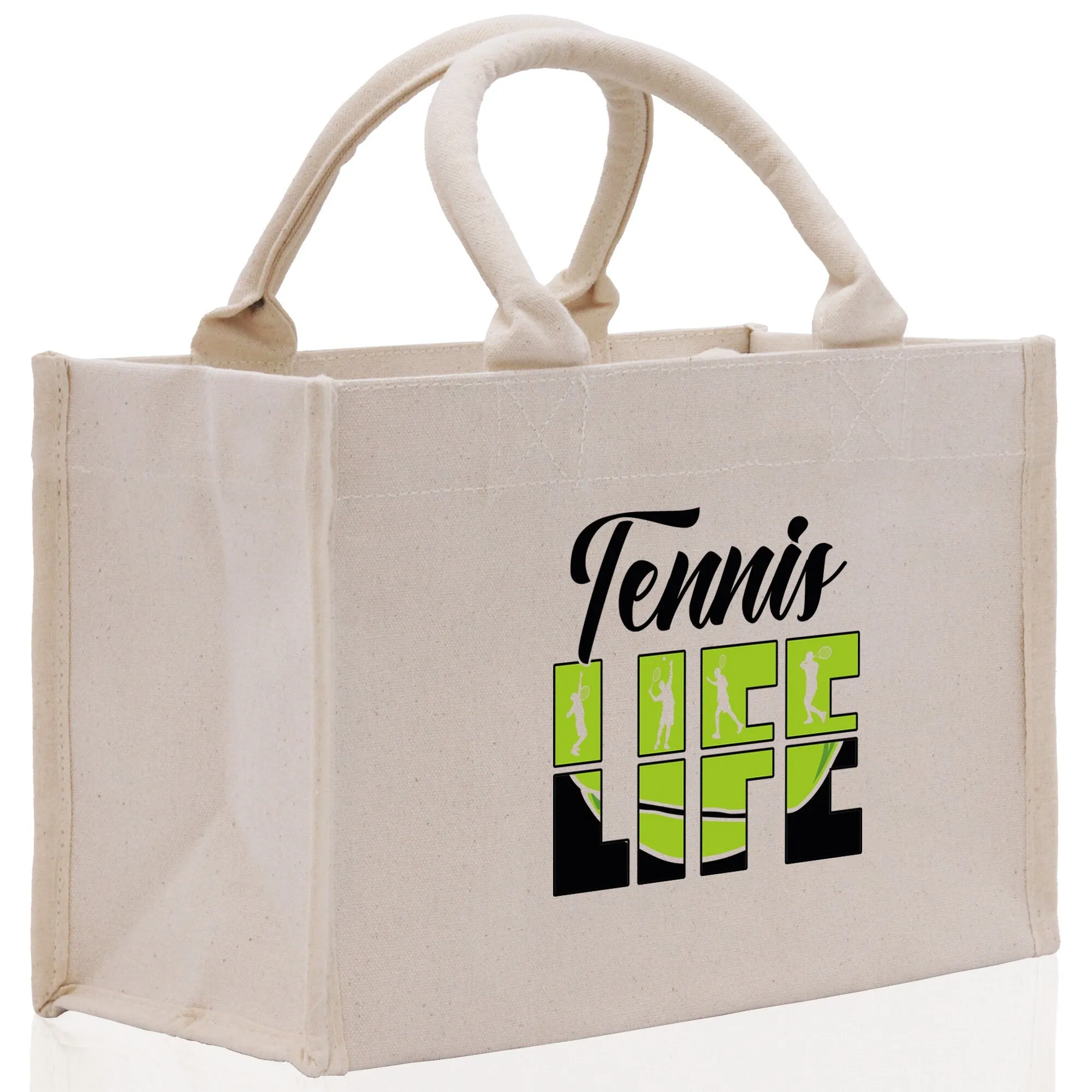 Tennis Life Cotton Canvas Tote Bag Gift for Tennis Lover Bag Tennis Coach Gift Bag