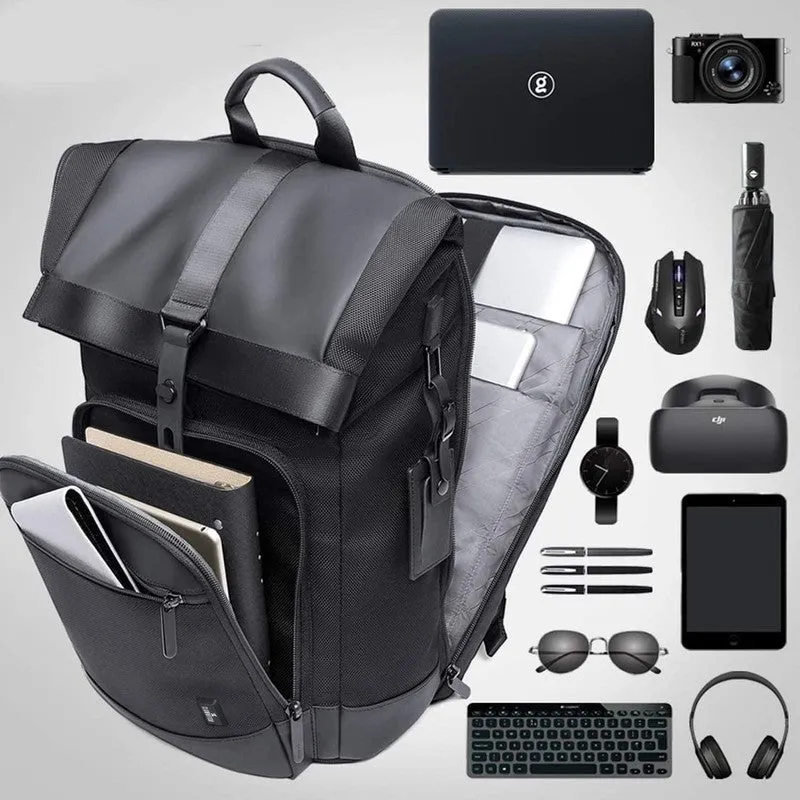 The CLOWNFISH Laptop Backpack - Water Resistant, Anti-Theft | 30L | Black