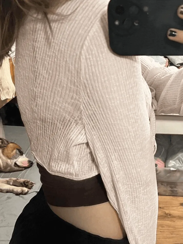 Tie Front Graceful Bolero Knit Top