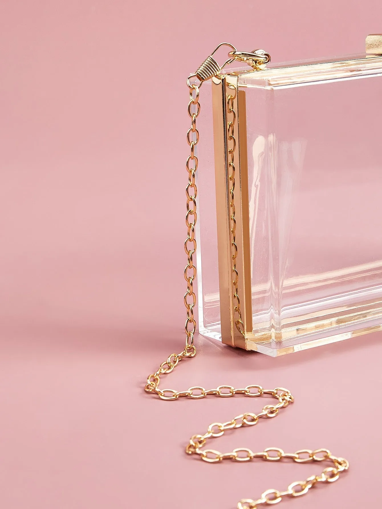 Transparent Chain Clutch Bag