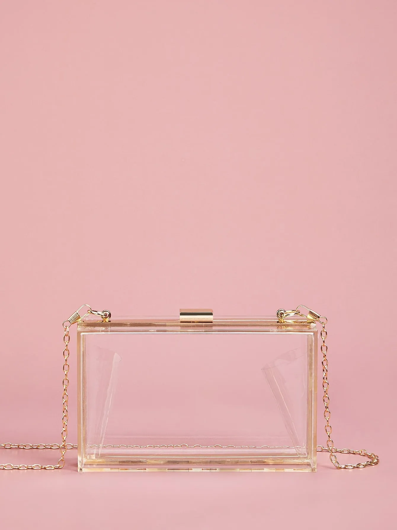 Transparent Chain Clutch Bag